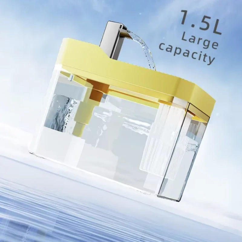USB Cat Water Fountain with Auto Filter Transparent Anti-Dry