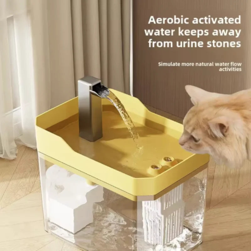 USB Cat Water Fountain with Auto Filter Transparent Anti-Dry