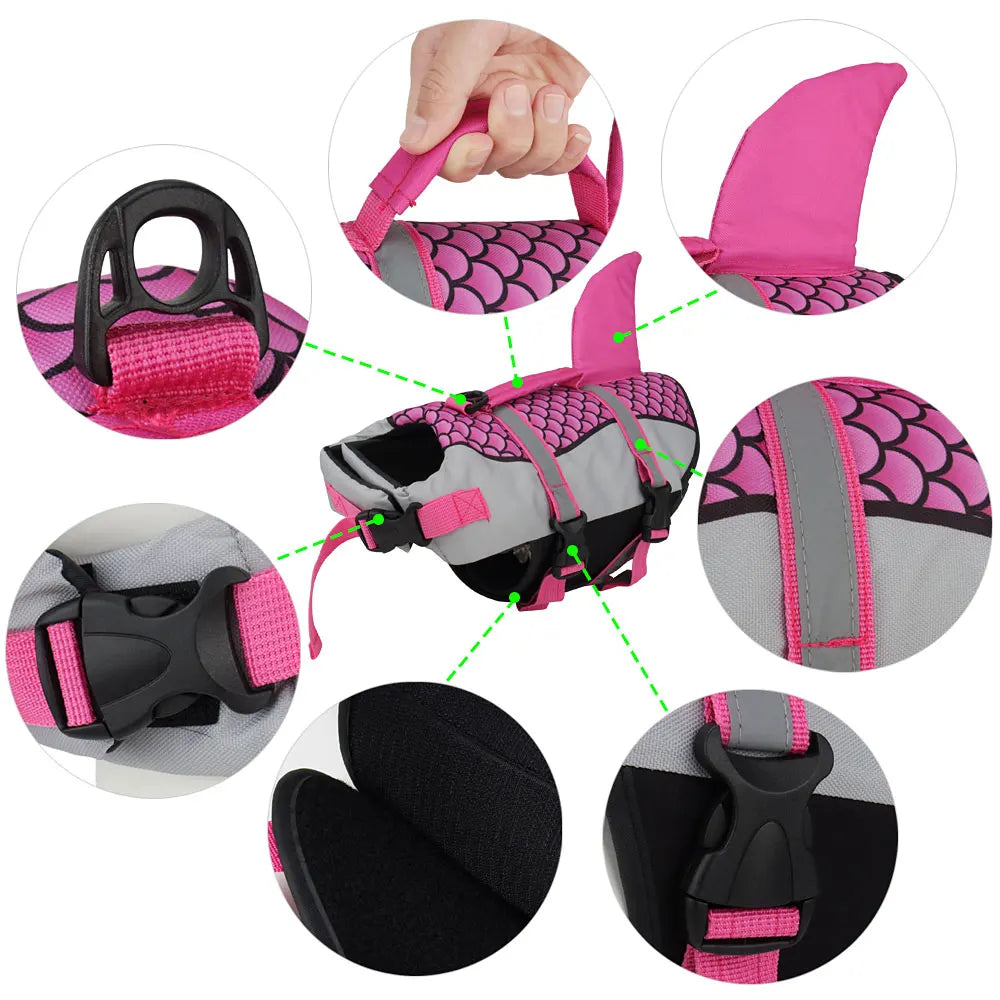 Shark Swim Dog Clothes Pet Life Jacket