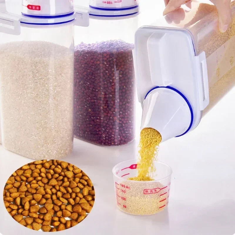Dog Cat Food Pail Plastic Storage Tank1.5kg/2kg