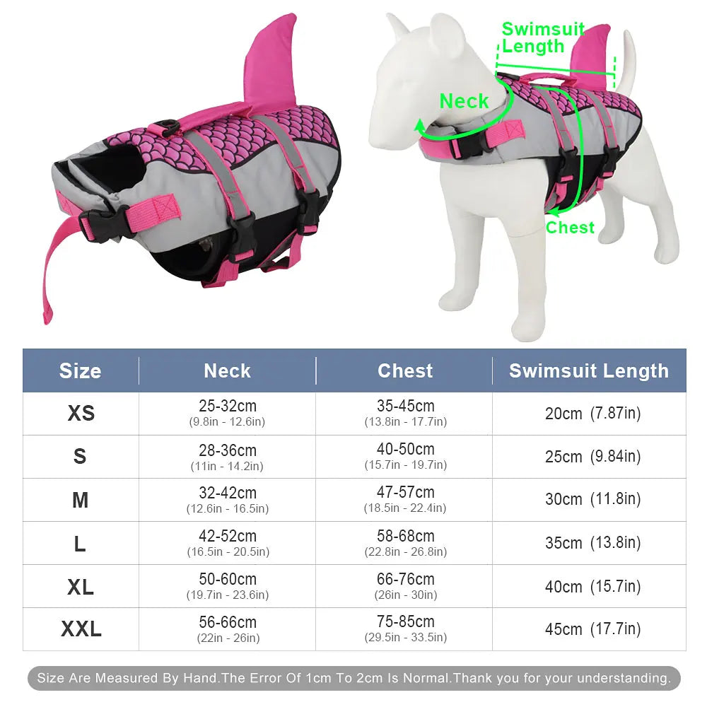 Shark Swim Dog Clothes Pet Life Jacket
