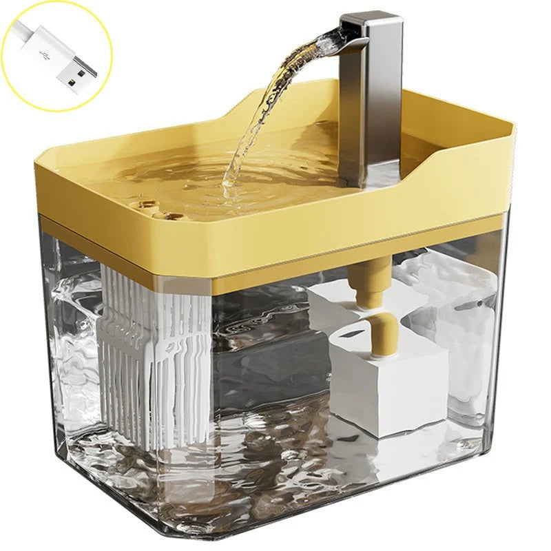 USB Cat Water Fountain with Auto Filter Transparent Anti-Dry