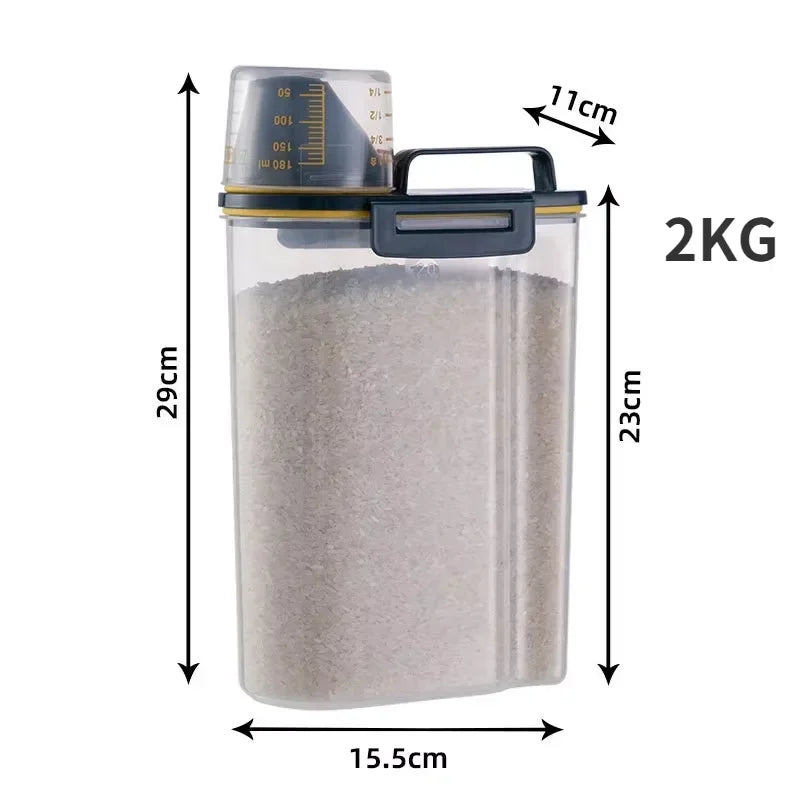Dog Cat Food Pail Plastic Storage Tank1.5kg/2kg