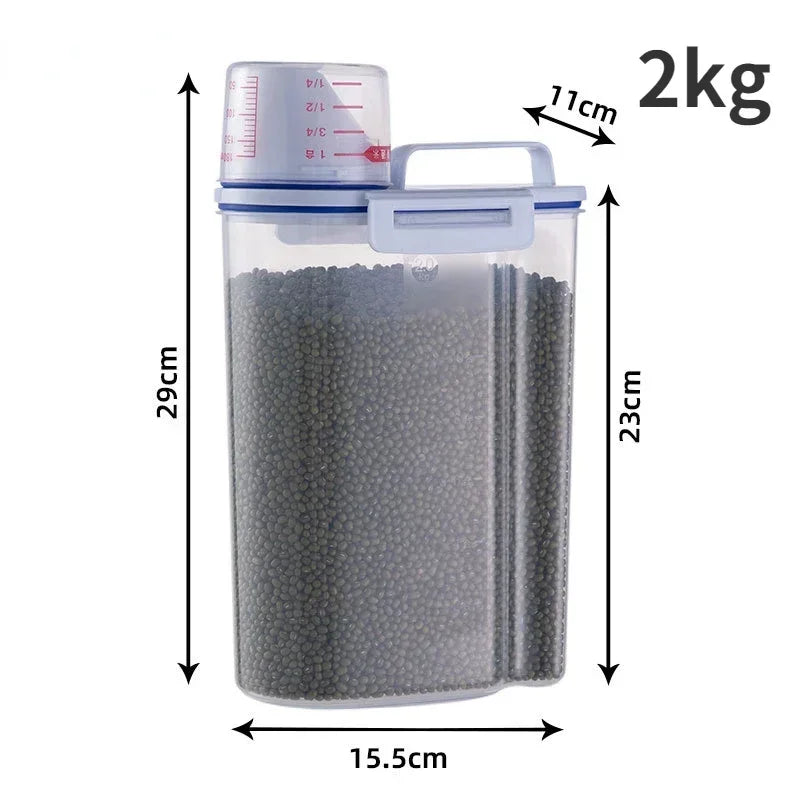 Dog Cat Food Pail Plastic Storage Tank1.5kg/2kg