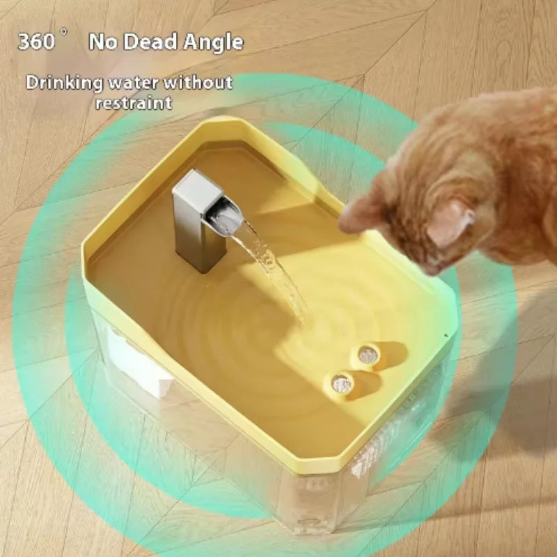 USB Cat Water Fountain with Auto Filter Transparent Anti-Dry